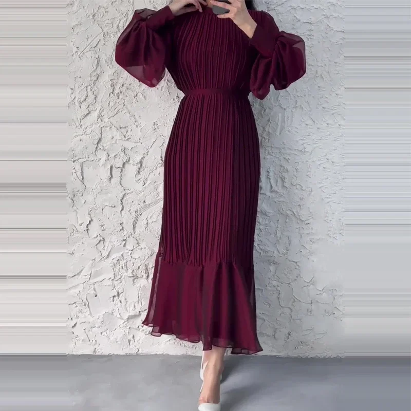 New Spring Autumn Women's Long Pleated Party Dress 2024 Female Commuting O Neck Office Dresses Elegant Casual Evening Maxi Dress
New Spring Autumn Women's Long Pleated Party Dress 2024 Female Commuting O Neck Office Dresses Elegant Casual Evening Maxi Dress
