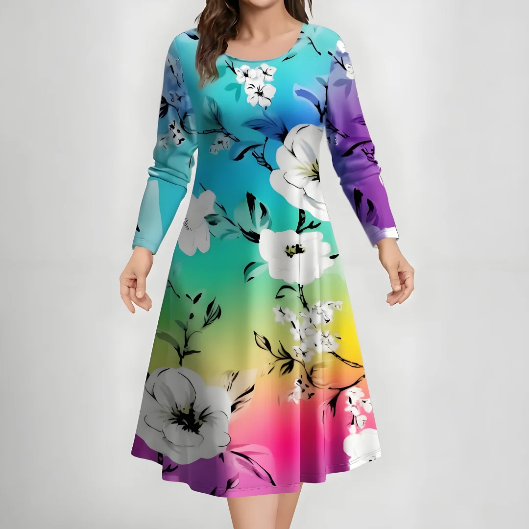 New Autumn Fashion Women's Midi Dresses Round Neck Long Sleeve Design Floral Printing Elegant Women's Dresses Clothing
New Autumn Fashion Women's Midi Dresses Round Neck Long Sleeve Design Floral Printing Elegant Women's Dresses Clothing