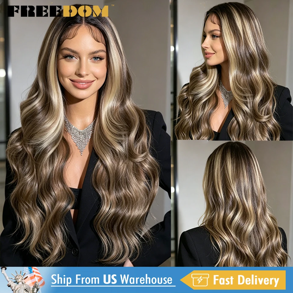 FREEDOM Body Wave Synthetic Lace Front Wigs For Women 26 Inch Ombre Highlight Honey Brown Blonde Cosplay Wig US Local Shpping
FREEDOM Body Wave Synthetic Lace Front Wigs For Women 26 Inch Ombre Highlight Honey Brown Blonde Cosplay Wig US Local Shpping