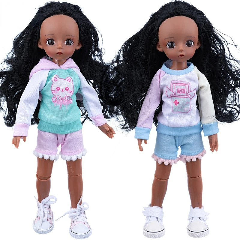 White/black Skin Doll 1/6 Bjd Doll Dress Up Doll 30cm Doll Hand-made Kids Girls Doll Toys Gift
White/black Skin Doll 1/6 Bjd Doll Dress Up Doll 30cm Doll Hand-made Kids Girls Doll Toys Gift