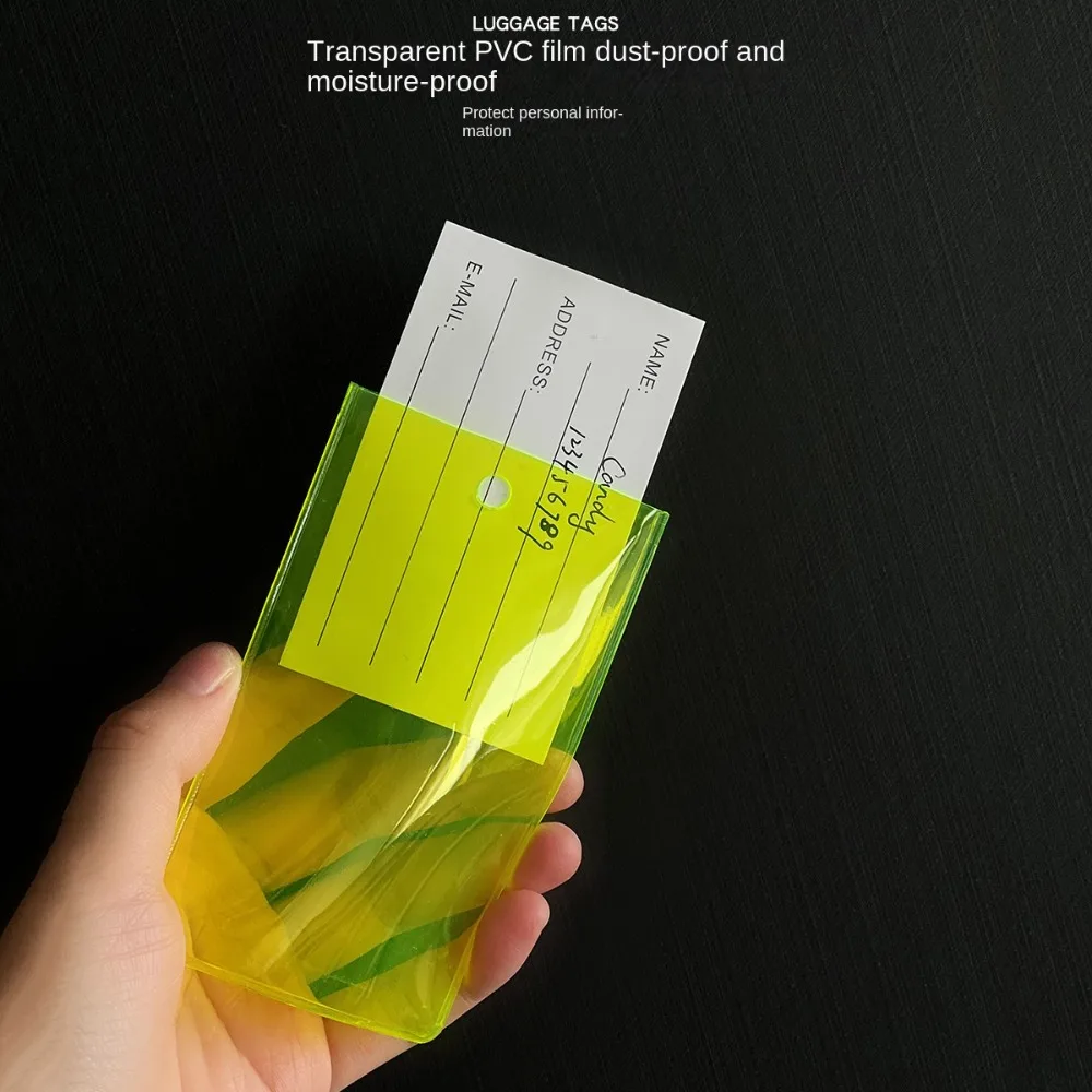 Fluorescent Luggage Tag Colorful PVC Baggage Name Tags Travel Accessories Aircraft Consignment Card Tag Luggage Travel Tag Women
Fluorescent Luggage Tag Colorful PVC Baggage Name Tags Travel Accessories Aircraft Consignment Card Tag Luggage Travel Tag Women