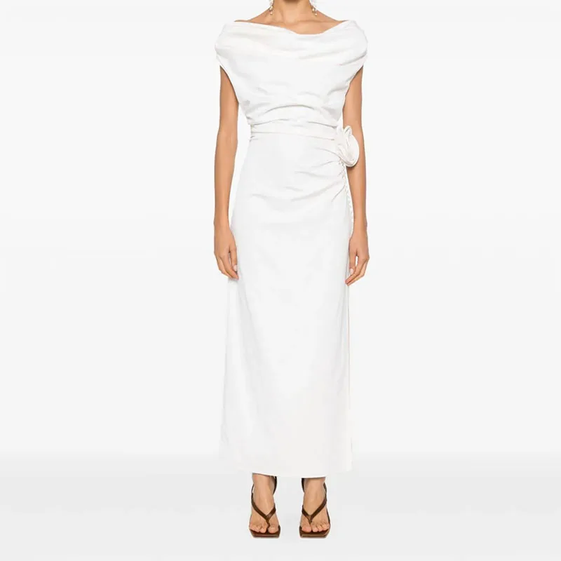 Fashion White Wrap Around Shoulders Evening Dress Side Buttons Floral Appliqués Prom Dress Customize Special Occasions 2024
Fashion White Wrap Around Shoulders Evening Dress Side Buttons Floral Appliqués Prom Dress Customize Special Occasions 2024