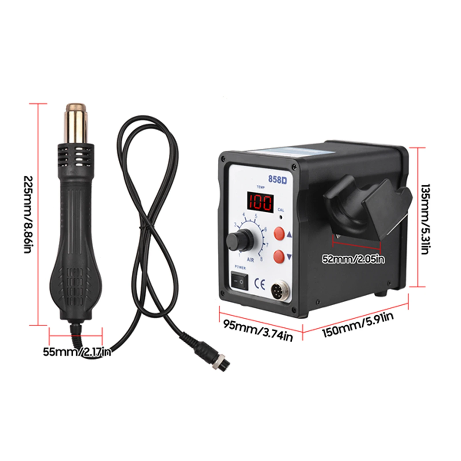 Бесщеточная горячая паяльная станция LED Digital100 ℃ -480 ℃ (212 ℉ -896 ℉ ) Регулируемая портативная электрическая распайка мощностью 700 Вт
Бесщеточная горячая паяльная станция LED Digital100 ℃ -480 ℃ (212 ℉ -896 ℉ ) Регулируемая портативная электрическая распайка мощностью 700 Вт
