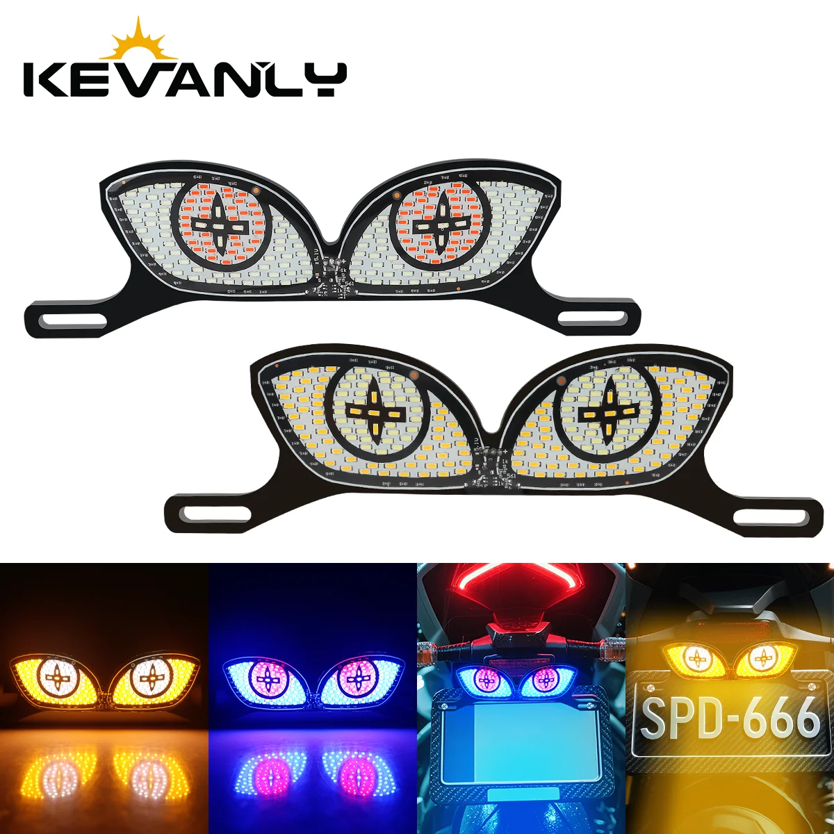 1Pair Motorcycle LED Decorative Tail Lights Eye LED License Plate Light Fast Strobe Anti-collision Signal Lamp Pixel Panel
1Pair Motorcycle LED Decorative Tail Lights Eye LED License Plate Light Fast Strobe Anti-collision Signal Lamp Pixel Panel