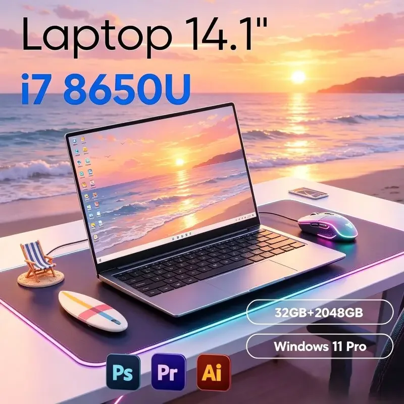 Boasting Excellent Performance I7-8650U,14.1 Inch Laptop 16GB/32GB RAM. Win11 System Makes Versatile for Business and Personal
Boasting Excellent Performance I7-8650U,14.1 Inch Laptop 16GB/32GB RAM. Win11 System Makes Versatile for Business and Personal