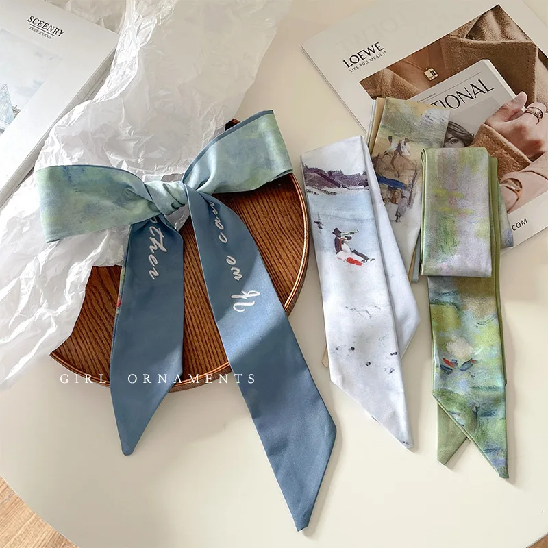 Vintage Oil Painting Long Hair Scarf Satin Headband Ribbon Pastoral Color Block Geometric Print Hair Accessories for Women Daily
Vintage Oil Painting Long Hair Scarf Satin Headband Ribbon Pastoral Color Block Geometric Print Hair Accessories for Women Daily