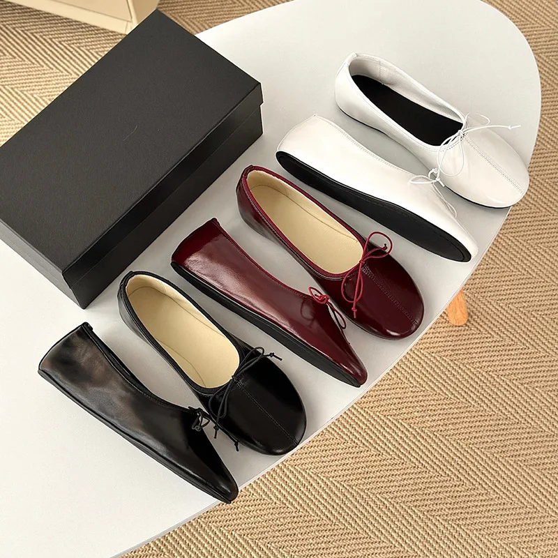 Dave&di French Ballet Shoes Round Toe Bow Flat Women's Spring And Autumn Comfortable Sheepskin Soft Soled Loafers Shoes Woman
Dave&di French Ballet Shoes Round Toe Bow Flat Women's Spring And Autumn Comfortable Sheepskin Soft Soled Loafers Shoes Woman