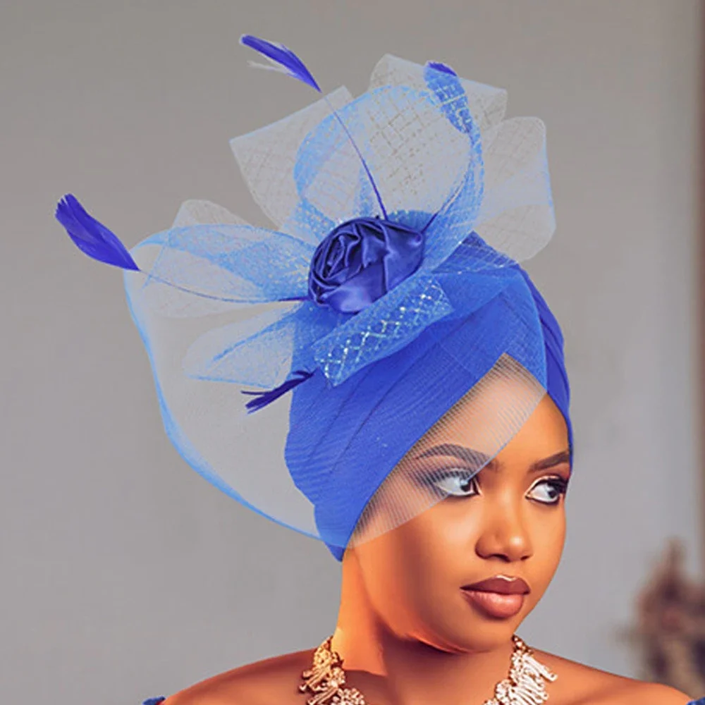 Big Mesh Feather Flower Turban Cap for Women African Autogele Headties Headscarf Bonnet Hijab Hat Head Wrap Nigeria Wedding Gele
Big Mesh Feather Flower Turban Cap for Women African Autogele Headties Headscarf Bonnet Hijab Hat Head Wrap Nigeria Wedding Gele