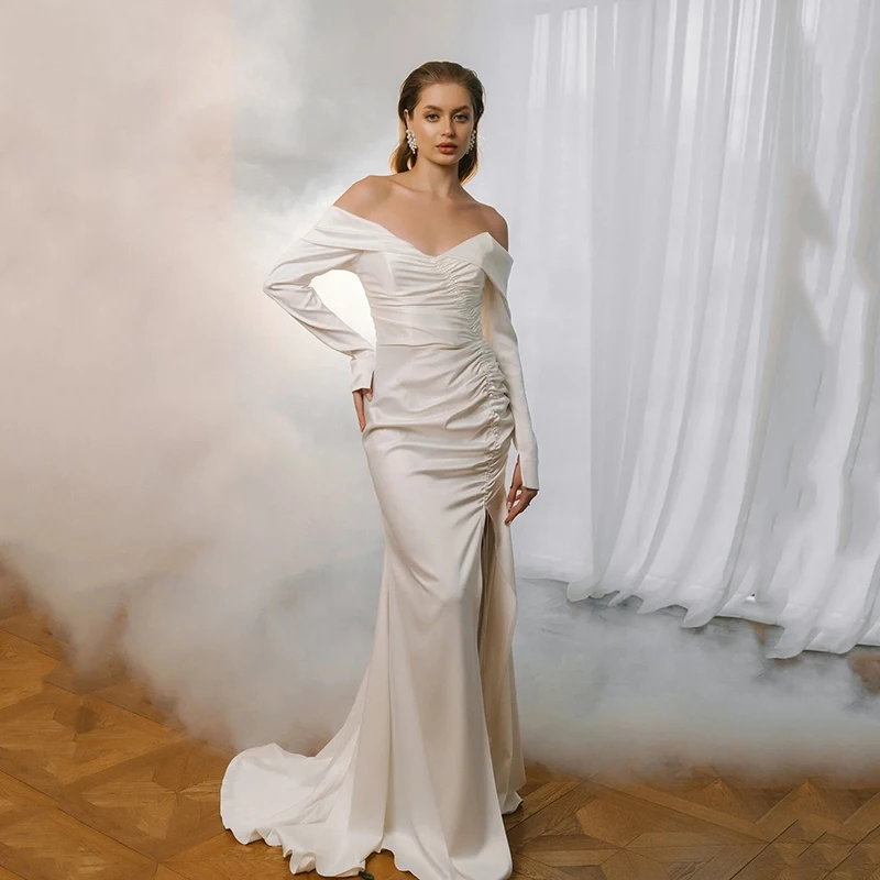 Eightree White Mermaid Wedding Dresses Long Sleeve Sweetheart Side Slit Wedding Gown Women Bridal Evening Prom Dress Customized
Eightree White Mermaid Wedding Dresses Long Sleeve Sweetheart Side Slit Wedding Gown Women Bridal Evening Prom Dress Customized