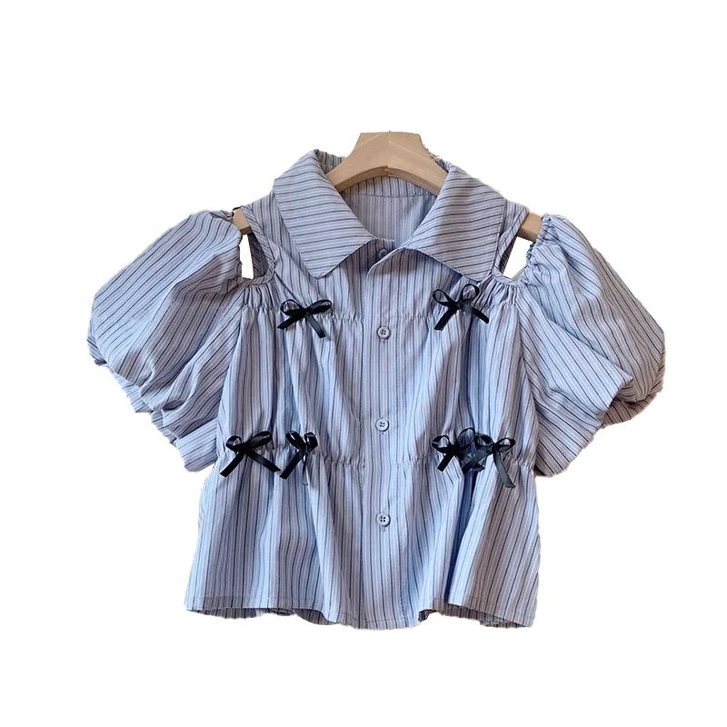 Trend Bow Patchwork Off Shoulder Short Blouse Summer New Short Sleeve Pleated Y2K Shirt Tops Fashion Casual Korean Women Clothes
Trend Bow Patchwork Off Shoulder Short Blouse Summer New Short Sleeve Pleated Y2K Shirt Tops Fashion Casual Korean Women Clothes