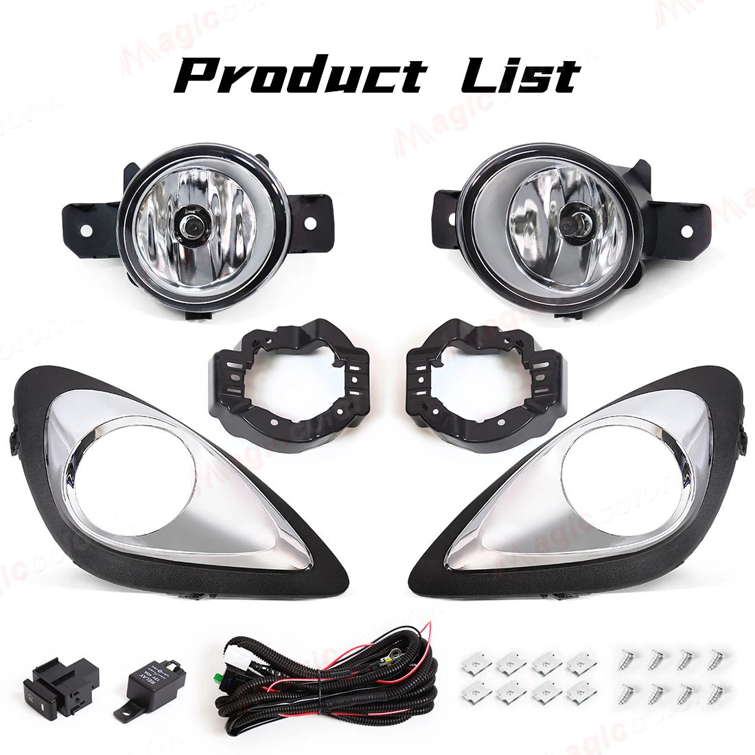 Car Front Bumper Fog Lamp Assembly For Nissan March Micra 2013 2014 2015 2016 Hatchback Halogen Bulb With Chrome Cover Wire 12V
Car Front Bumper Fog Lamp Assembly For Nissan March Micra 2013 2014 2015 2016 Hatchback Halogen Bulb With Chrome Cover Wire 12V