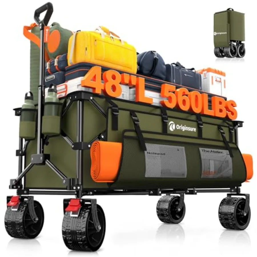 48 L Collapsible Wagon Cart Foldable 560lbs Weight Capacity 300L Heavy Duty Folding Beach Wagons with Big All-Terrain Wheels Ut
48 L Collapsible Wagon Cart Foldable 560lbs Weight Capacity 300L Heavy Duty Folding Beach Wagons with Big All-Terrain Wheels Ut