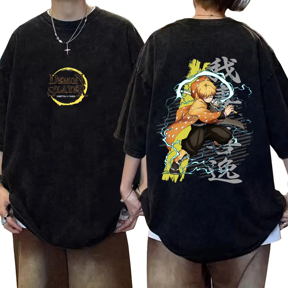 Washed Vintage Anime Demon Slayer Agatsuma Zenitsu T Shirt Men Women Fashion Casual Oversized T-shirt Unisex Cartoon Streetwear
Washed Vintage Anime Demon Slayer Agatsuma Zenitsu T Shirt Men Women Fashion Casual Oversized T-shirt Unisex Cartoon Streetwear