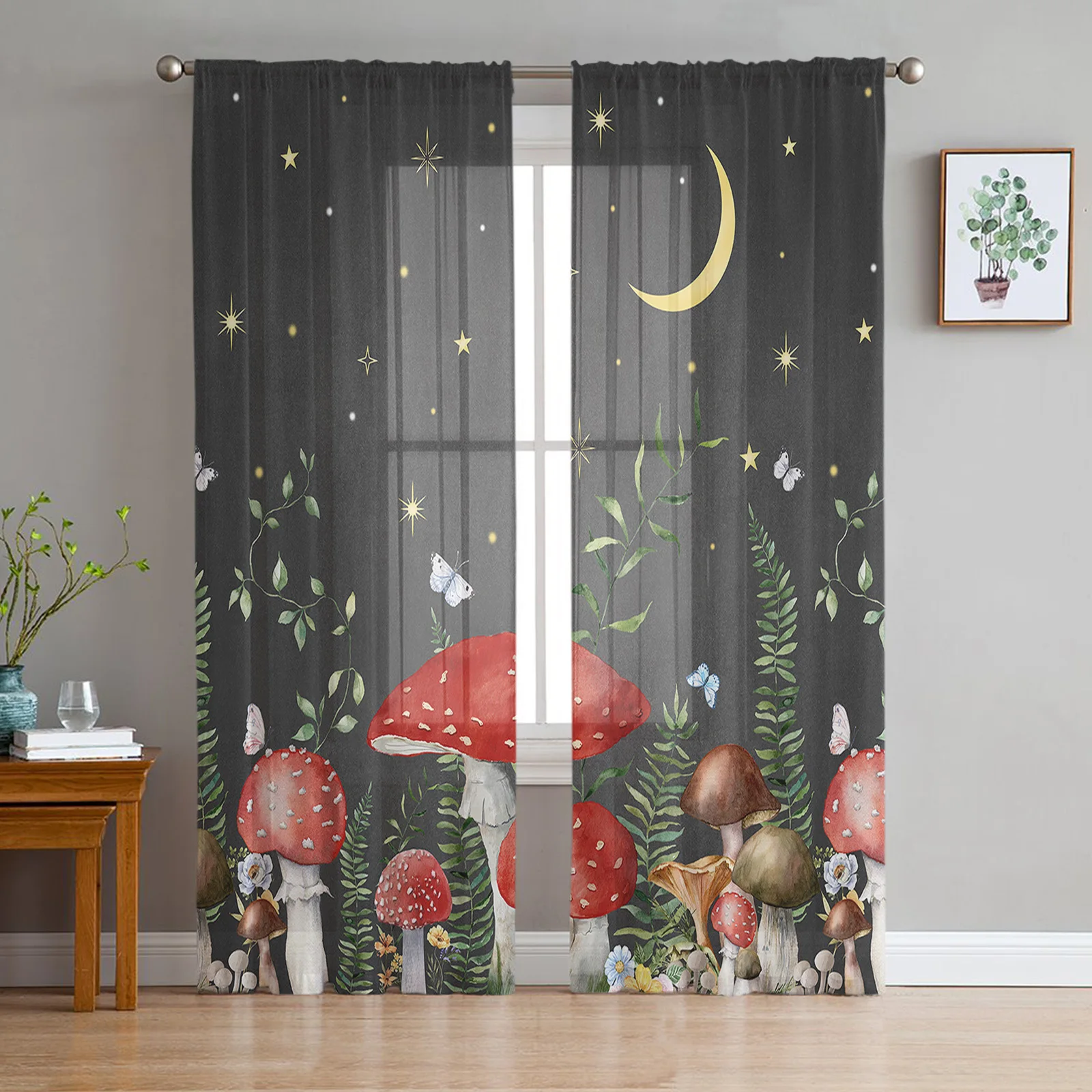 Shiitake Mushroom Flower Moon Bedroom Transparent Sheer Curtains Holiday Decoration Window Voile Tulle Curtain
Shiitake Mushroom Flower Moon Bedroom Transparent Sheer Curtains Holiday Decoration Window Voile Tulle Curtain