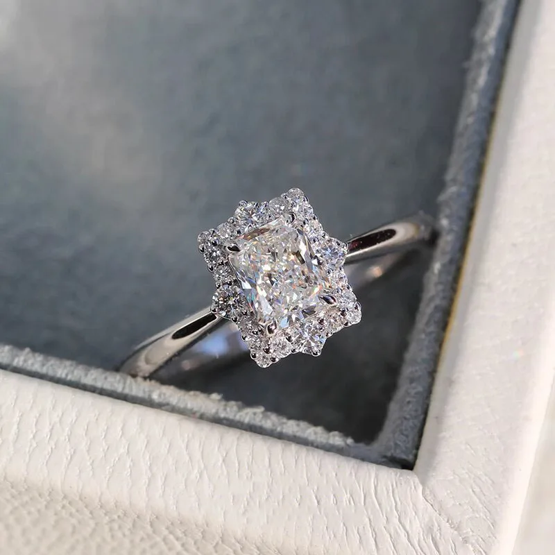 IGI Lab Growing Diamond Ring Radiant D Color 1 2 3Ct Solid 18K White Gold Ring Diamond wedding ring Factory Engagement Ring
IGI Lab Growing Diamond Ring Radiant D Color 1 2 3Ct Solid 18K White Gold Ring Diamond wedding ring Factory Engagement Ring