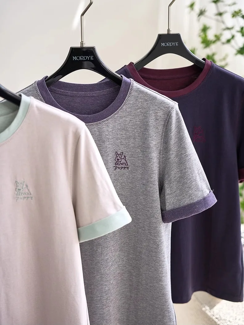 Spicy Girl And Her Faionable Little Dog Korean Sle Embroidered Contrast Color ort Sve Cotton T-irt Women Summer
Spicy Girl And Her Faionable Little Dog Korean Sle Embroidered Contrast Color ort Sve Cotton T-irt Women Summer