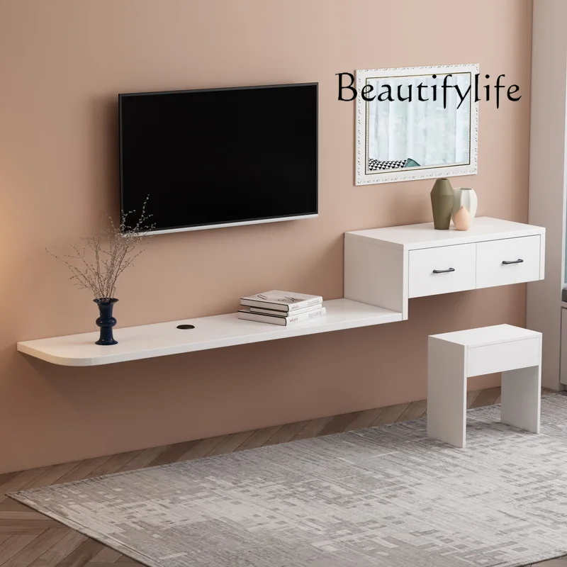 Solid Wood Wall-mounted TV Cabinet Bedroom Background Wall Multi-functional Hanging Desk and TV Cabinet Retro Tvs Supports
Solid Wood Wall-mounted TV Cabinet Bedroom Background Wall Multi-functional Hanging Desk and TV Cabinet Retro Tvs Supports