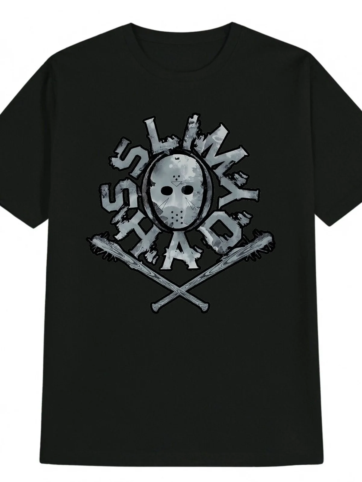 Men s Slim Shady Graphic Tee - Vintage-Inspired Black Short Sleeve T-Shirt with Horror Band Theme, Polyester Machine Washable
Men s Slim Shady Graphic Tee - Vintage-Inspired Black Short Sleeve T-Shirt with Horror Band Theme, Polyester Machine Washable