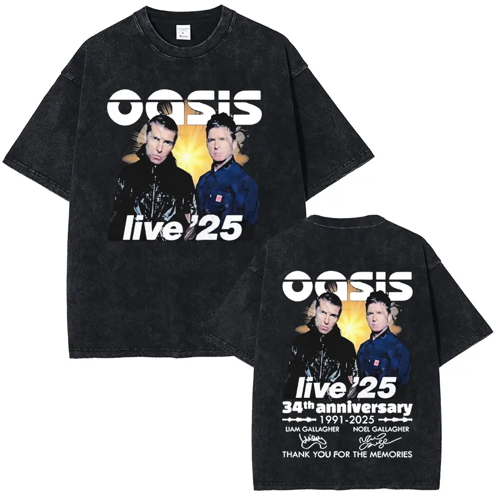 British Rock Band O-Oasis Live 25 Tour Vintage Washed T-shirts Men Women Fashion Casual Short Sleeve T Shirt Unisex Streetwear
British Rock Band O-Oasis Live 25 Tour Vintage Washed T-shirts Men Women Fashion Casual Short Sleeve T Shirt Unisex Streetwear