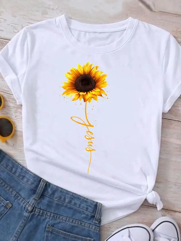 Tee T-shirt Flower Letter 90s Style Faith Graphic T Shirt Clothing Fashion Clothes Women Short Sleeve Summer Cartoon Female Top
Tee T-shirt Flower Letter 90s Style Faith Graphic T Shirt Clothing Fashion Clothes Women Short Sleeve Summer Cartoon Female Top