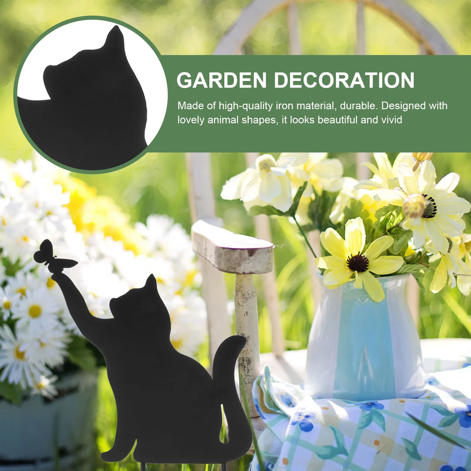 Iron Cat Metal Decoration for Garden Yard Outdoor Black Color Lovely Animal Shape Art nament Durability Long Use 
Iron Cat Metal Decoration for Garden Yard Outdoor Black Color Lovely Animal Shape Art nament Durability Long Use