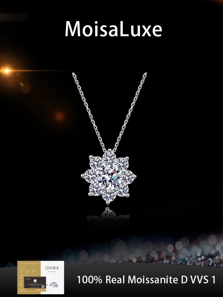 MoisaLuxe Official Store GRA Moissanite Plata Sterling 925 Silver Jewelry Sunflower Pendant Necklace for Women Clavicle Chain
MoisaLuxe Official Store GRA Moissanite Plata Sterling 925 Silver Jewelry Sunflower Pendant Necklace for Women Clavicle Chain