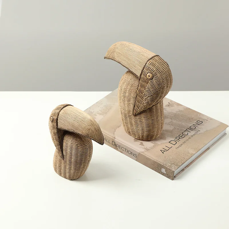 Wabi-sabi retro style abstract rattan pattern beak bird resin ornament model room homestay porch TV cabinet creative decoration
Wabi-sabi retro style abstract rattan pattern beak bird resin ornament model room homestay porch TV cabinet creative decoration