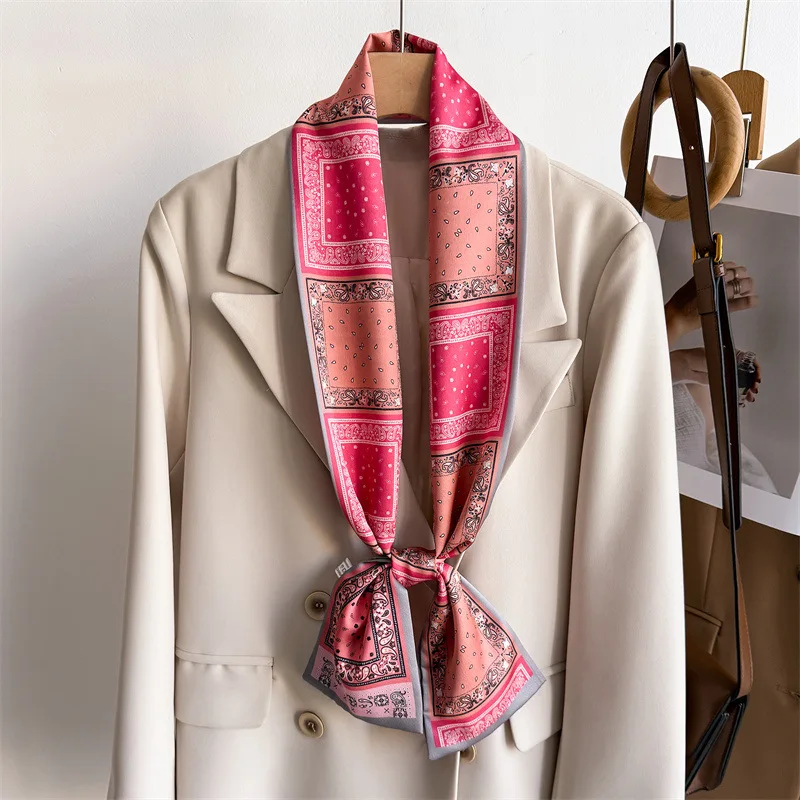 Temperament double-layer scarf streamer strap bag decorative suit scarf small long headband silk scarf female print
Temperament double-layer scarf streamer strap bag decorative suit scarf small long headband silk scarf female print