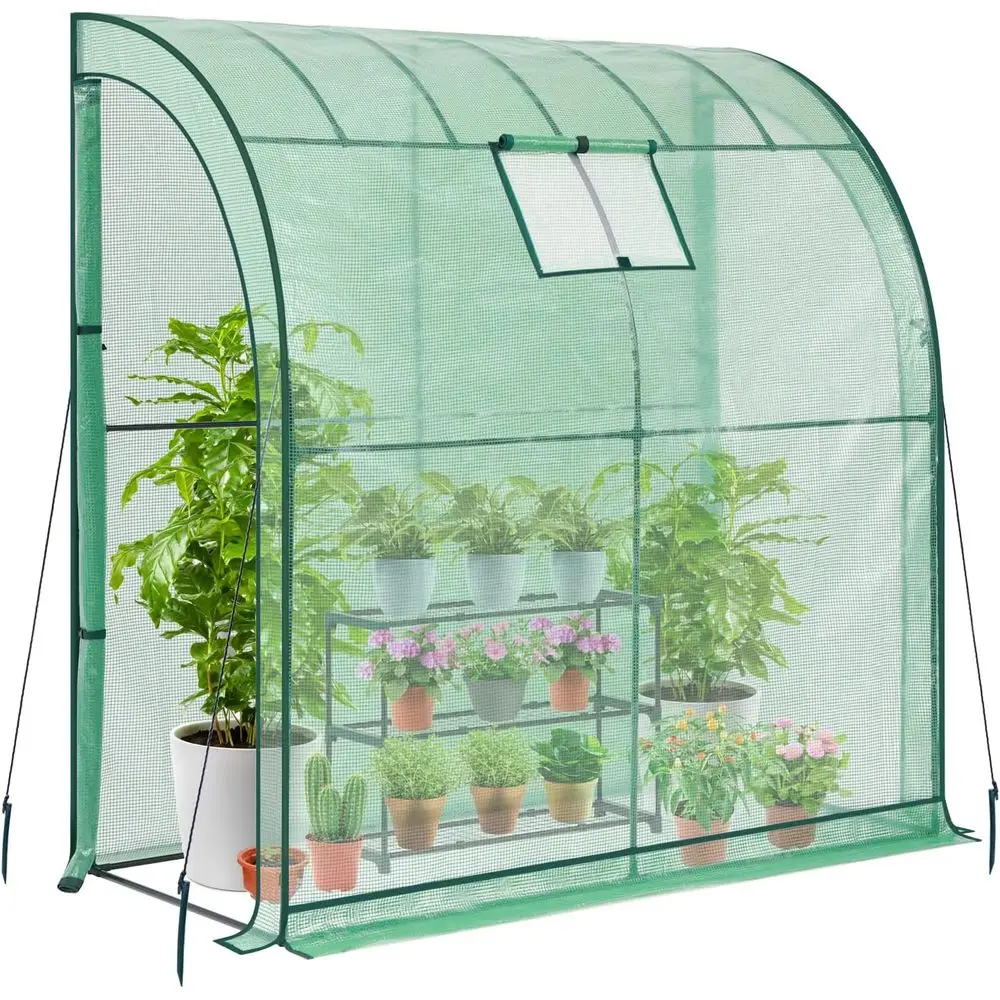 Lean-to Greenhouse with 3-Tier Shelves: Portable Walk-in Wall Mounted Green House with Mesh Windows, 79"x39"x83" Large Greenhous
Lean-to Greenhouse with 3-Tier Shelves: Portable Walk-in Wall Mounted Green House with Mesh Windows, 79"x39"x83" Large Greenhous