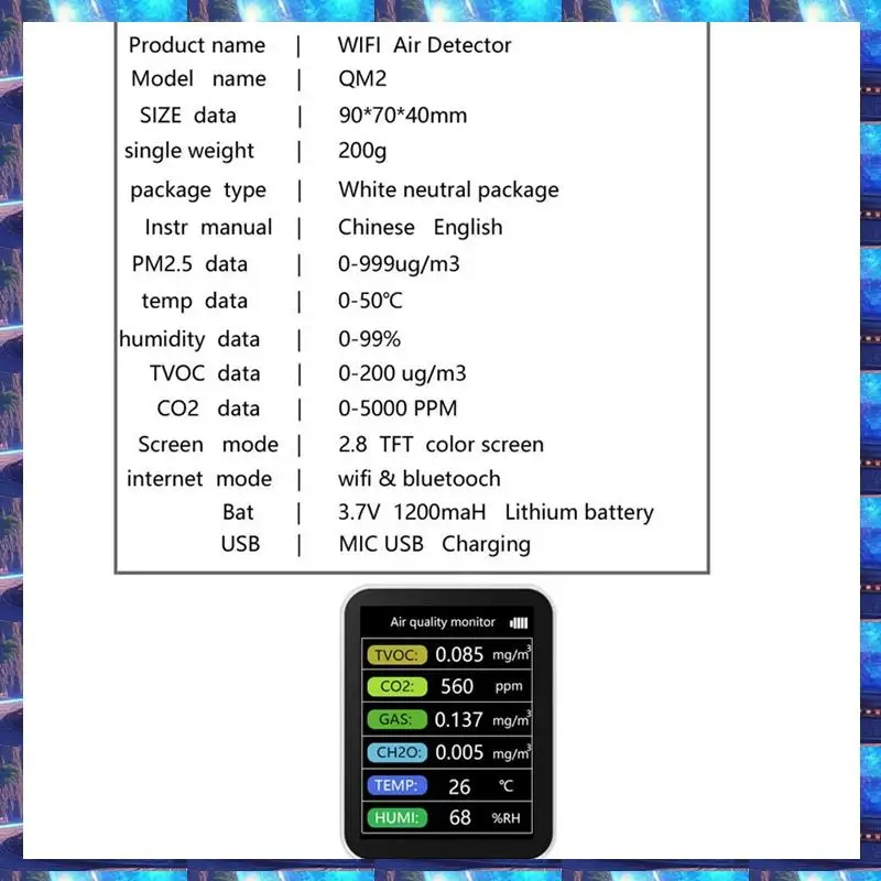 2025 1Set Tuya Smart Wifi CO2 Detector Sensor TVOC CO2 Gas CH2O Temperature Humidity Meter Multifunctional ,Black,1Set Tuya Smar
2025 1Set Tuya Smart Wifi CO2 Detector Sensor TVOC CO2 Gas CH2O Temperature Humidity Meter Multifunctional ,Black,1Set Tuya Smar