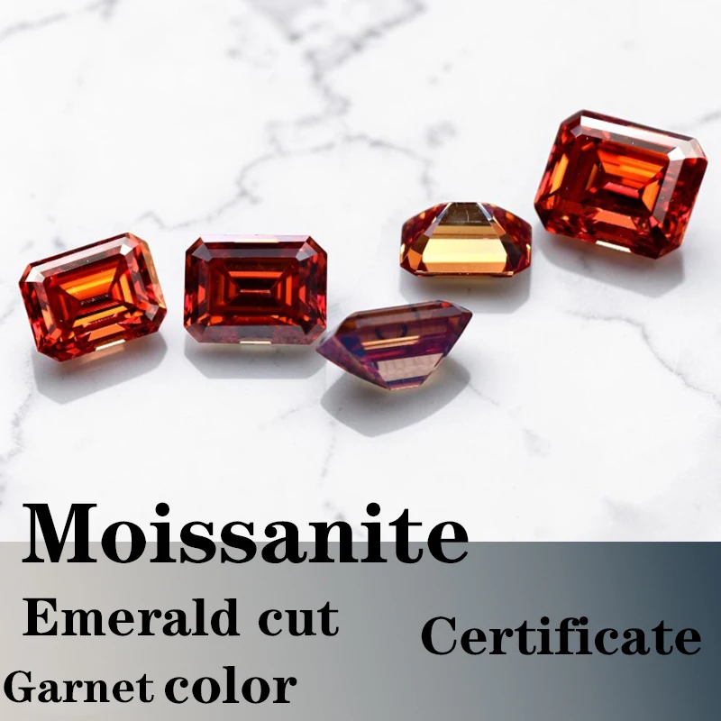 Emerald Cut Moissanite Stone VVS1 Garnet Color Certificate Artificial Gemstone DIY Jewelry
Emerald Cut Moissanite Stone VVS1 Garnet Color Certificate Artificial Gemstone DIY Jewelry
