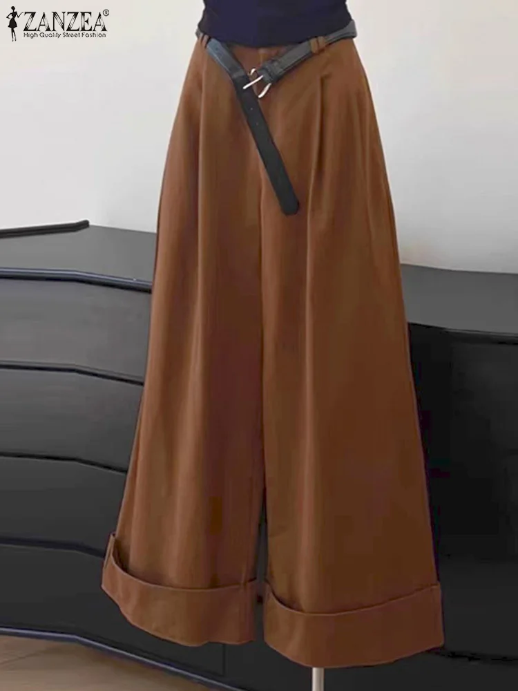 ZANZEA Elegant Formal Pants Oversized Harajuku Solid Trouser Holiday 2025 New Fashion Wide Leg Pants Korean Style Pleating Pants
ZANZEA Elegant Formal Pants Oversized Harajuku Solid Trouser Holiday 2025 New Fashion Wide Leg Pants Korean Style Pleating Pants