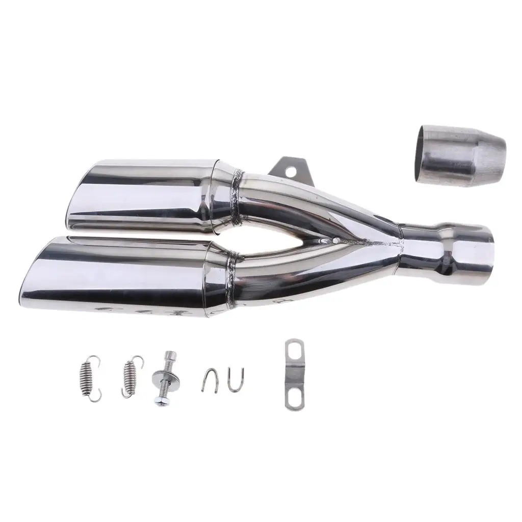Dual Tail Outlet Exhaust Muffler Pipe Stainless Steel Slip on Fit for Dirt Bike Street Motorcycle ATV Performance
Dual Tail Outlet Exhaust Muffler Pipe Stainless Steel Slip on Fit for Dirt Bike Street Motorcycle ATV Performance