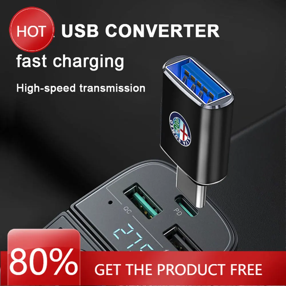 Hub Caps 1pc Fast Charging Adapters Rear Socket TypeC To USB Car Play Adapter Accessories For Alfa Romeo 159 Giulietta 147 Stelv
Hub Caps 1pc Fast Charging Adapters Rear Socket TypeC To USB Car Play Adapter Accessories For Alfa Romeo 159 Giulietta 147 Stelv