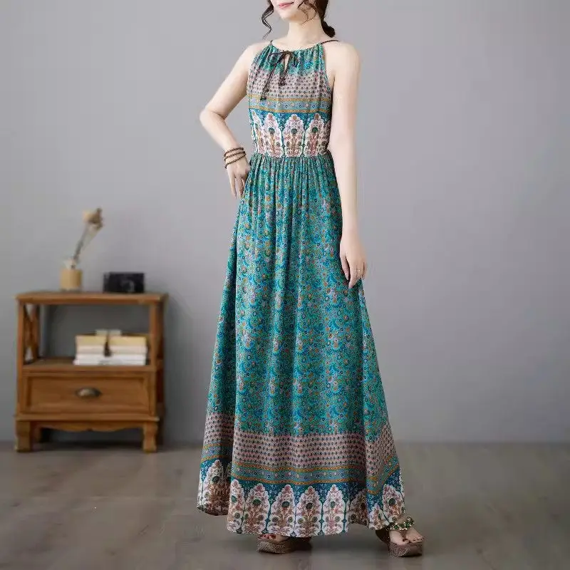 2024 Summer Ethnic Style Sleeveless Printed Long Dress Women Casual Fashion Floral Bohemian Vacation Thin Maxi Beach Dress K827
2024 Summer Ethnic Style Sleeveless Printed Long Dress Women Casual Fashion Floral Bohemian Vacation Thin Maxi Beach Dress K827