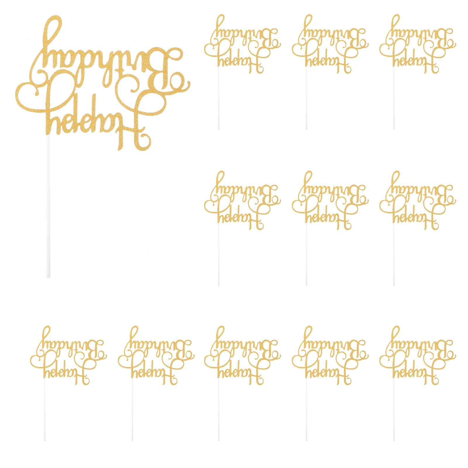 12 pcs Golden Birthday Cake Toppers Party Decorations Unique Dessert Picks Sweet Treats Happy Celebrations Cake Decor
12 pcs Golden Birthday Cake Toppers Party Decorations Unique Dessert Picks Sweet Treats Happy Celebrations Cake Decor