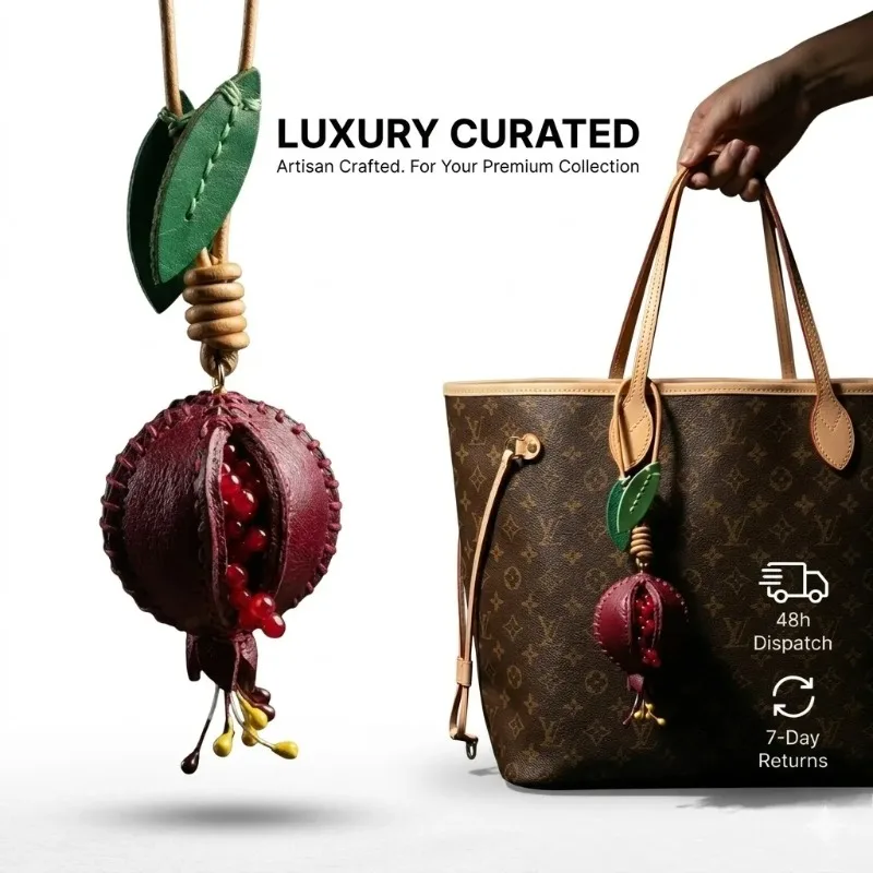 Genuine Leather Bag Charm Pomegranate Keychain Handmade Purse Pendant Vegetable Tanned Cowhide Accessories For Women Handbag
Genuine Leather Bag Charm Pomegranate Keychain Handmade Purse Pendant Vegetable Tanned Cowhide Accessories For Women Handbag