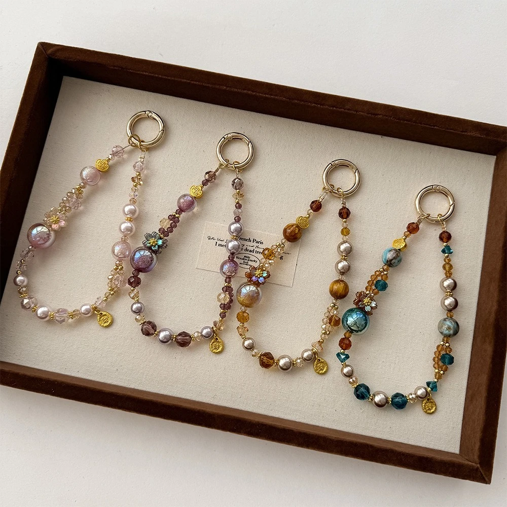 Vintage Crystal Pearl Beaded Phone Strap Ethnic Flower Pendant Keychain Luxury Murano Glass Beads Phone Chain Bag Charm Jewelry
Vintage Crystal Pearl Beaded Phone Strap Ethnic Flower Pendant Keychain Luxury Murano Glass Beads Phone Chain Bag Charm Jewelry