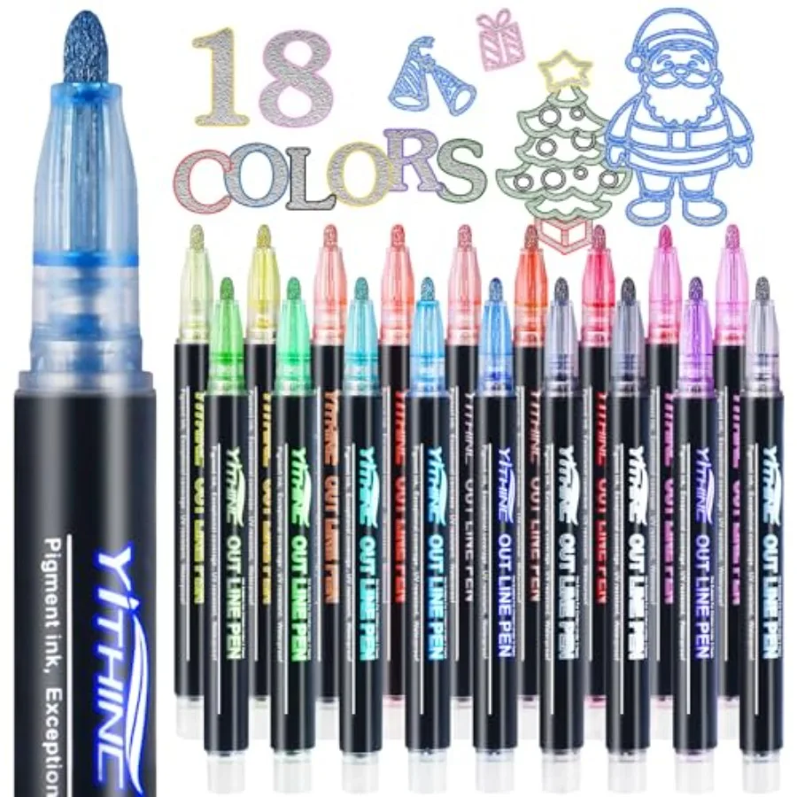 Outline Markers, 18 Metallic Shimmer Glitter Gel Pens, Tween Teen Girl Gifts Trendy Stuff, Cool Cute Art Craft School Drawing S
Outline Markers, 18 Metallic Shimmer Glitter Gel Pens, Tween Teen Girl Gifts Trendy Stuff, Cool Cute Art Craft School Drawing S