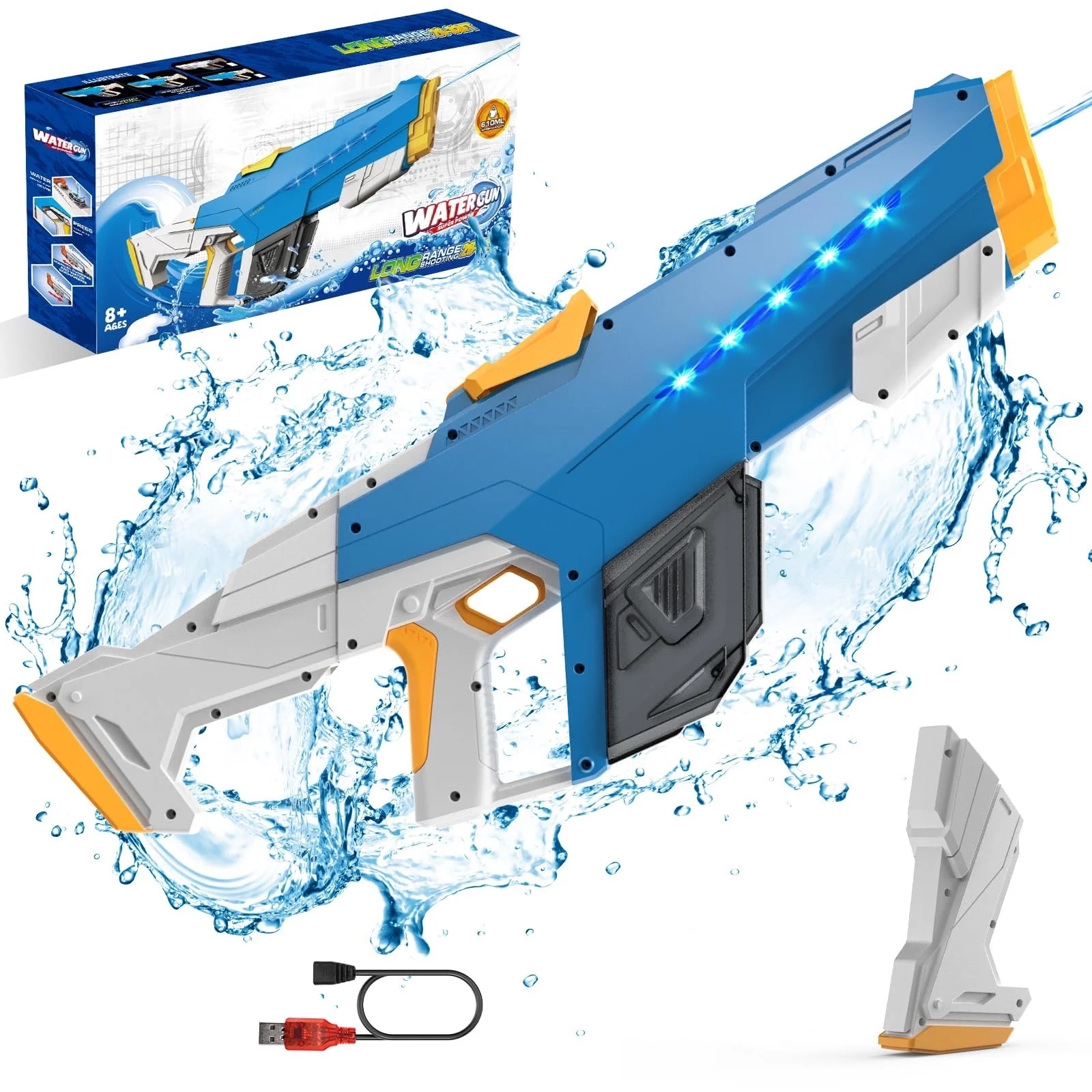 Fully Automatic Suction Water Gun with Light Electric Toy High Pressure Water Blaster Pool Summer Outdoor Beach Pool Water Toy
Fully Automatic Suction Water Gun with Light Electric Toy High Pressure Water Blaster Pool Summer Outdoor Beach Pool Water Toy