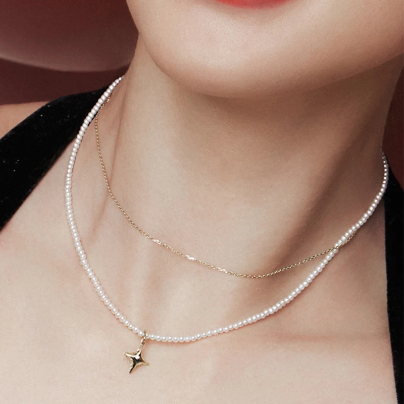 925 sterling silver multi-layer chain pearl starlight necklaces pendant original design light luxury wedding ladies jewelry
925 sterling silver multi-layer chain pearl starlight necklaces pendant original design light luxury wedding ladies jewelry