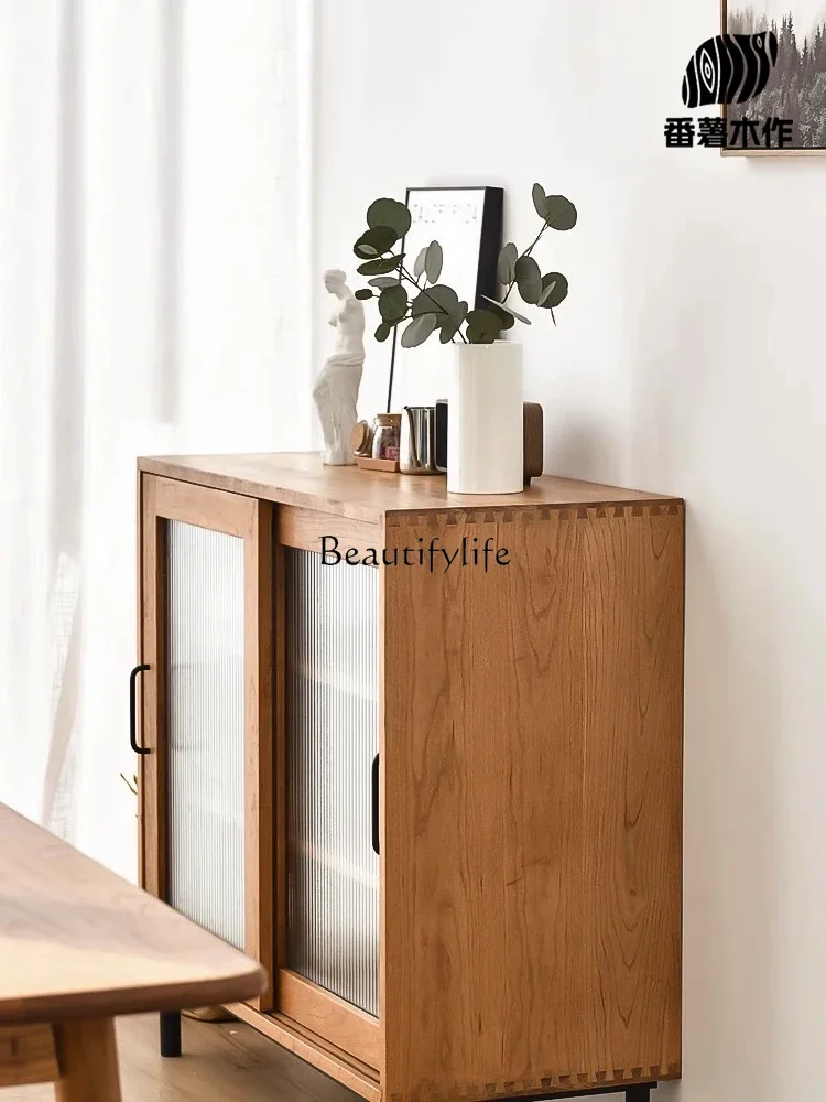 Nordic solid wood bookcase sliding door living room side cabinet multi-function
Nordic solid wood bookcase sliding door living room side cabinet multi-function