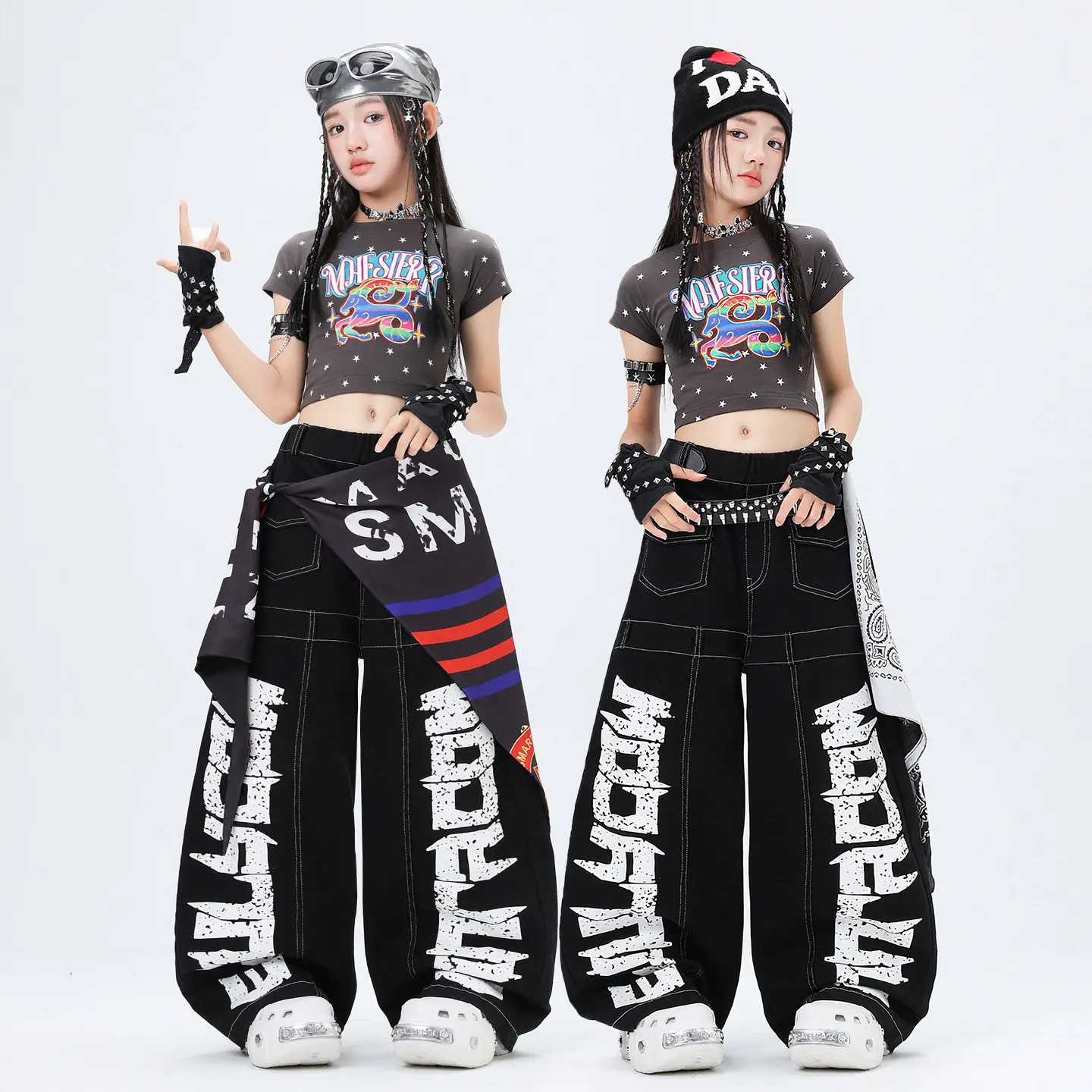 Fashion Cool Street Dance Clothing For Girls Crop Tops Loose Pants Kpop Outfits Catwalk Jazz Performance Stage Costumes DQS23563
Fashion Cool Street Dance Clothing For Girls Crop Tops Loose Pants Kpop Outfits Catwalk Jazz Performance Stage Costumes DQS23563