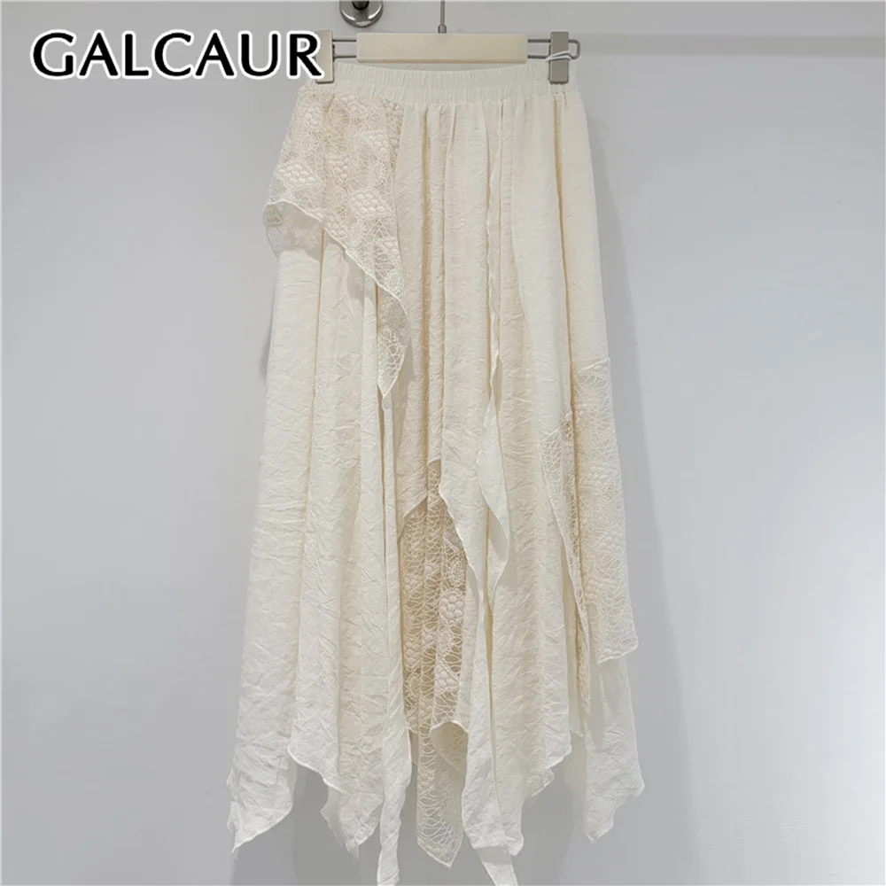 GALCAUR Solid Spliced Elastic Waist Irregular A Line Skirt for Women Patchwork Lace Slimming Skirts Female Chic New Style 2026
GALCAUR Solid Spliced Elastic Waist Irregular A Line Skirt for Women Patchwork Lace Slimming Skirts Female Chic New Style 2026