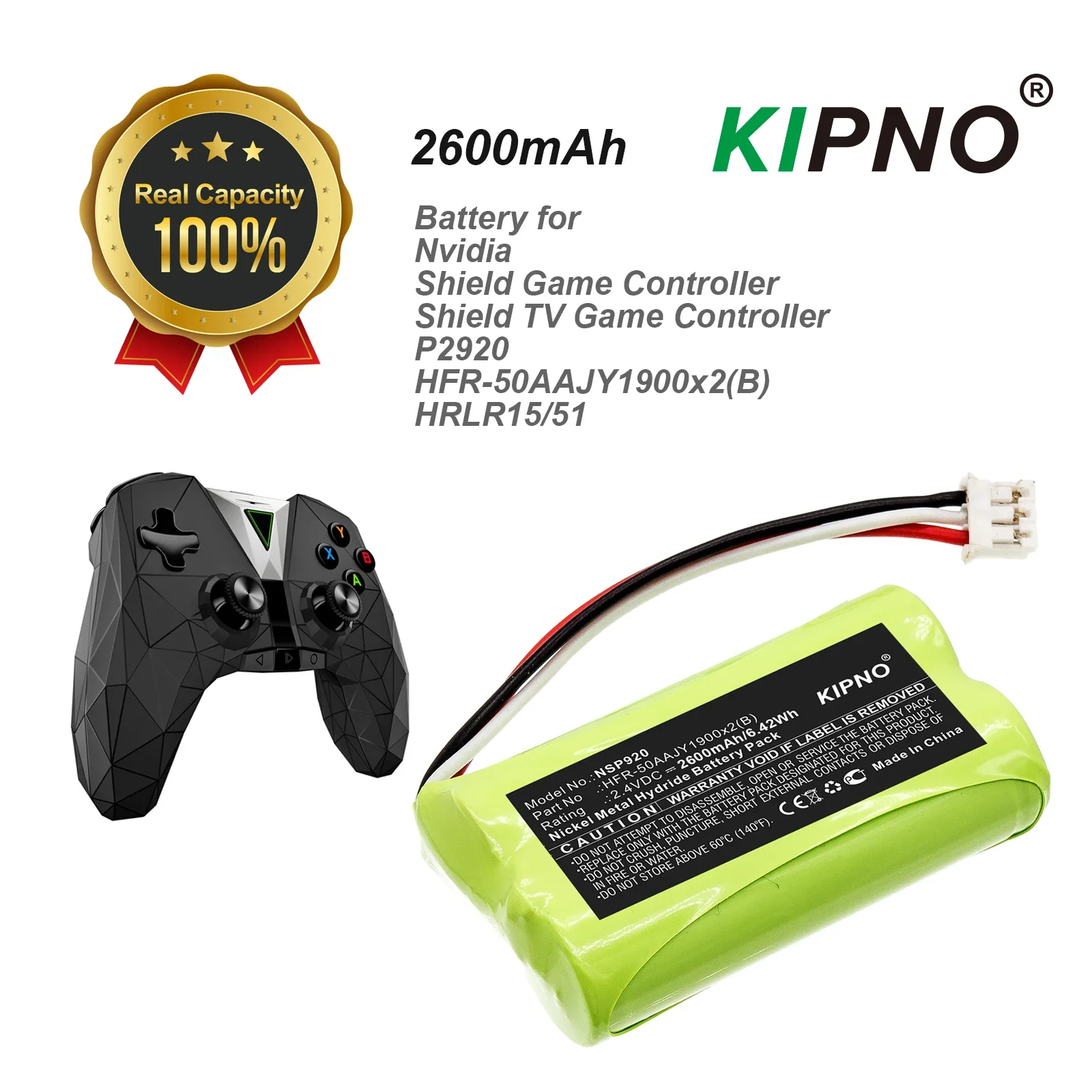 KIPNO 2600mAh Battery for Shield Game Controller, Shield TV Game Controller Nvidia P2920 
KIPNO 2600mAh Battery for Shield Game Controller, Shield TV Game Controller Nvidia P2920