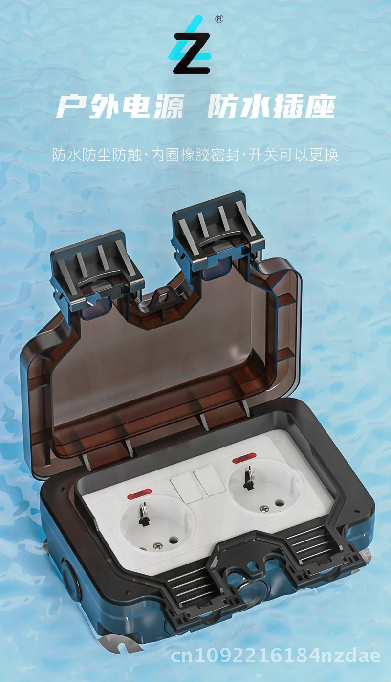 European Standard IP66 Waterproof Socket 16A Two-Position Outdoor Dustproof German Wall Plug for Garden And Patio
European Standard IP66 Waterproof Socket 16A Two-Position Outdoor Dustproof German Wall Plug for Garden And Patio