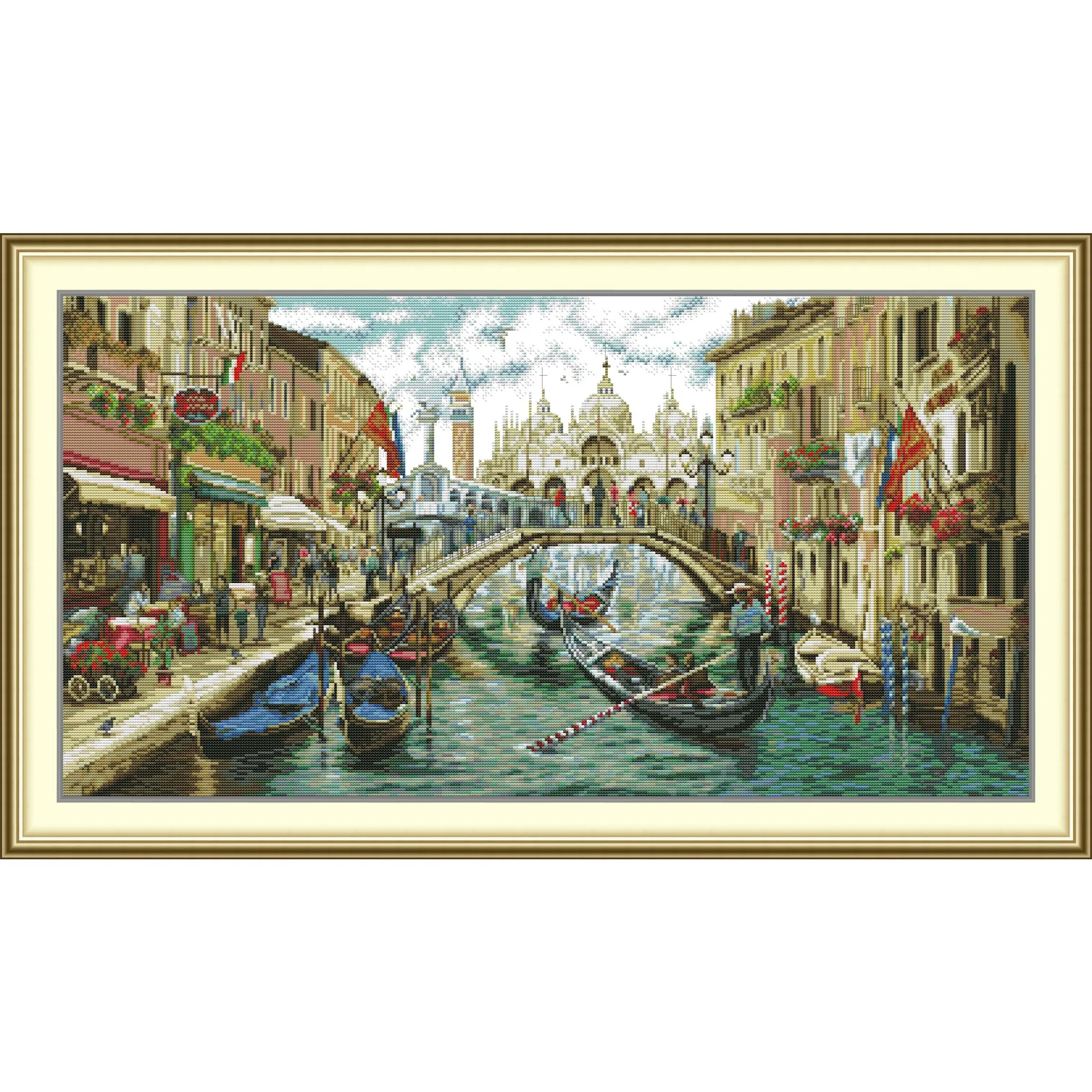 Joy Sunday Pre-printed Cross Stitch Kit Easy Pattern Aida Stamped Fabric Embroidery Set-Venice Street Scene
Joy Sunday Pre-printed Cross Stitch Kit Easy Pattern Aida Stamped Fabric Embroidery Set-Venice Street Scene