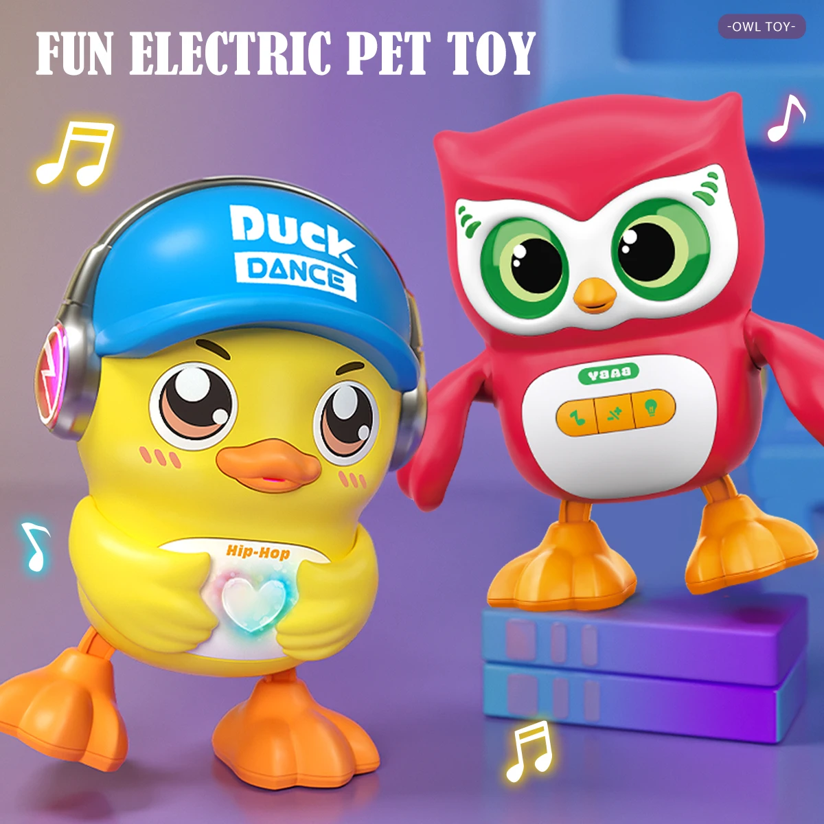 Cute Animals Electronic Toy, Owl Duck Pet with Music Light Dancing Adjustable Volume Moving Robot Mode for Children
Cute Animals Electronic Toy, Owl Duck Pet with Music Light Dancing Adjustable Volume Moving Robot Mode for Children