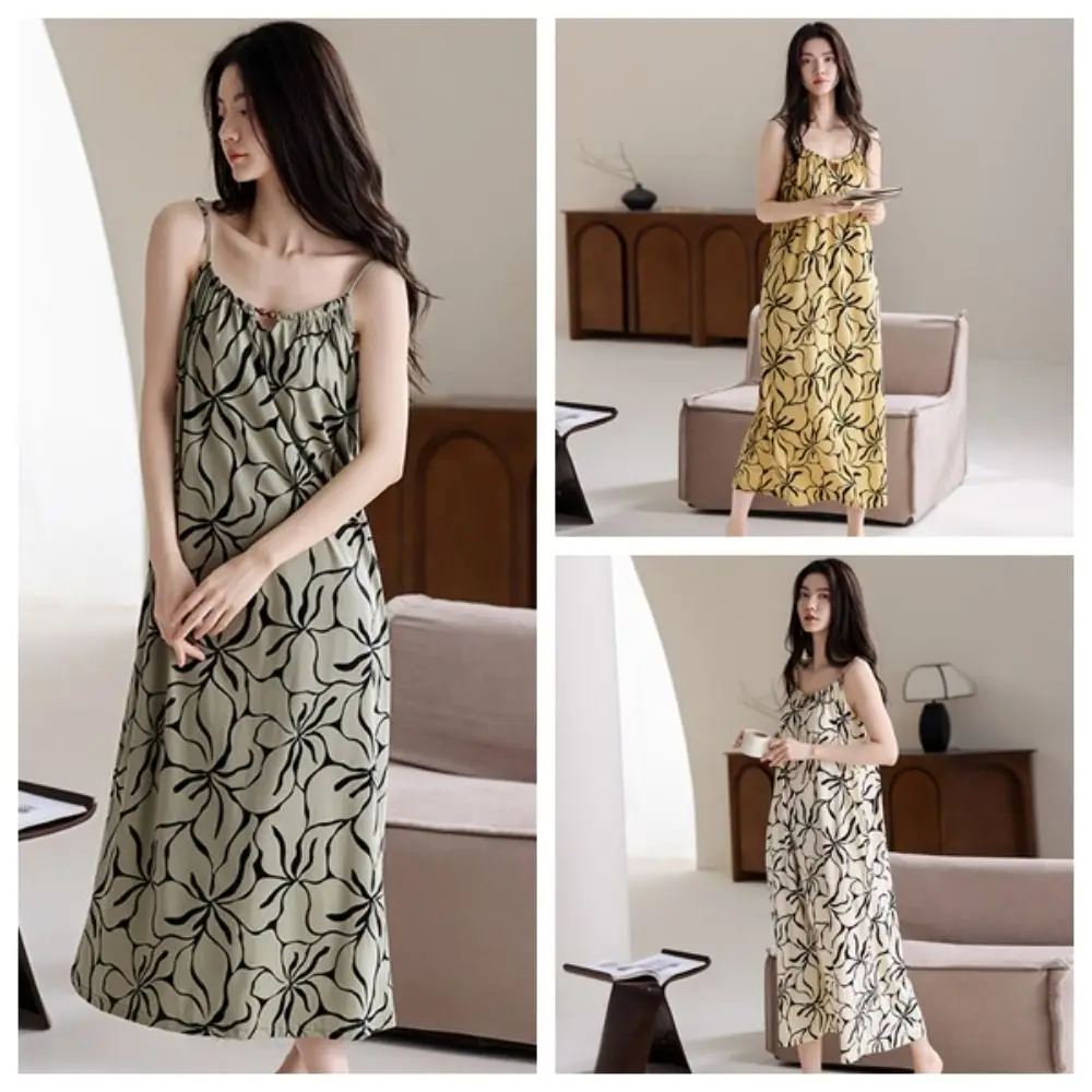 Sweet Modal Women's Pajama Dress Flower Ruffle Suspender Nightdress Loose Sleeveless Sling Nightgown with Pads Summer
Sweet Modal Women's Pajama Dress Flower Ruffle Suspender Nightdress Loose Sleeveless Sling Nightgown with Pads Summer