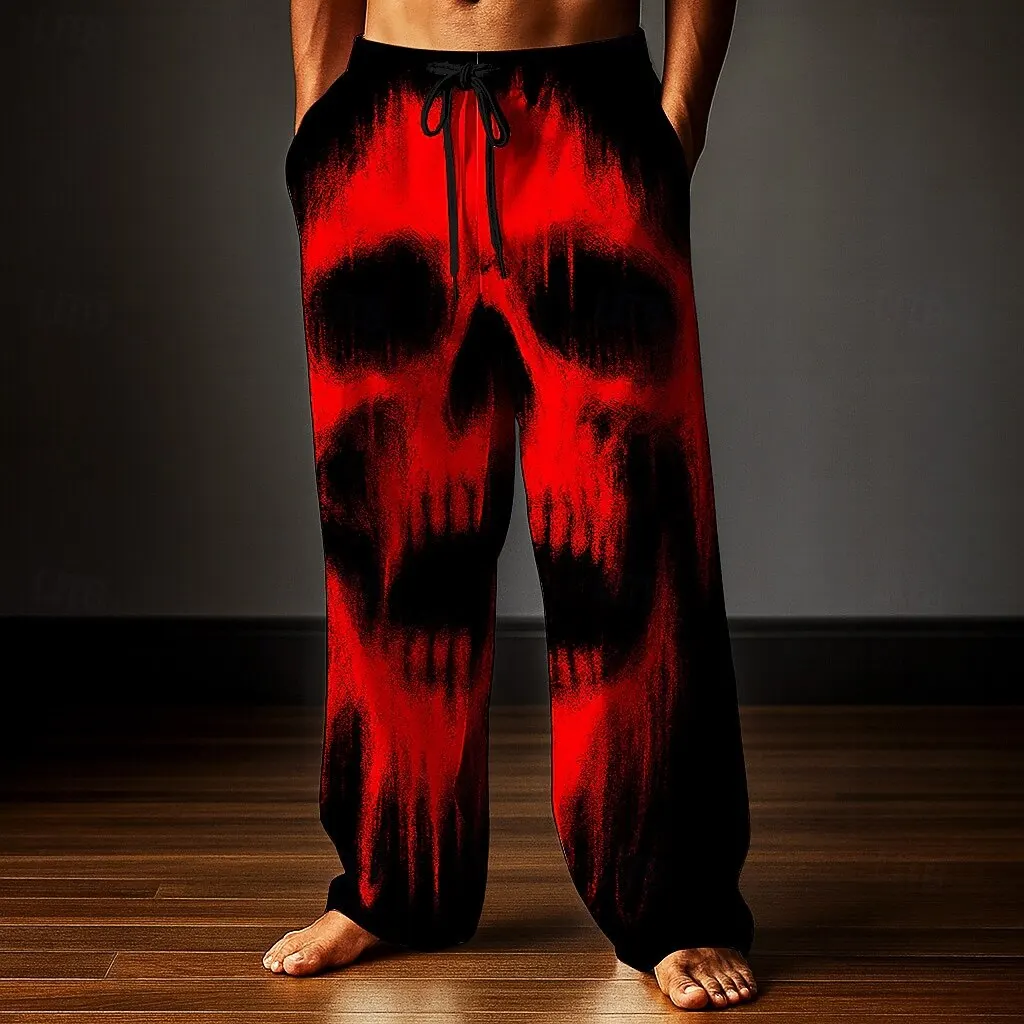 Men's Halloween Scary Skull Trousers Baggy Pants Casual Pants Mid Waist Dark Gothic Style Elastic Drawstring Waist Pants Fall
Men's Halloween Scary Skull Trousers Baggy Pants Casual Pants Mid Waist Dark Gothic Style Elastic Drawstring Waist Pants Fall